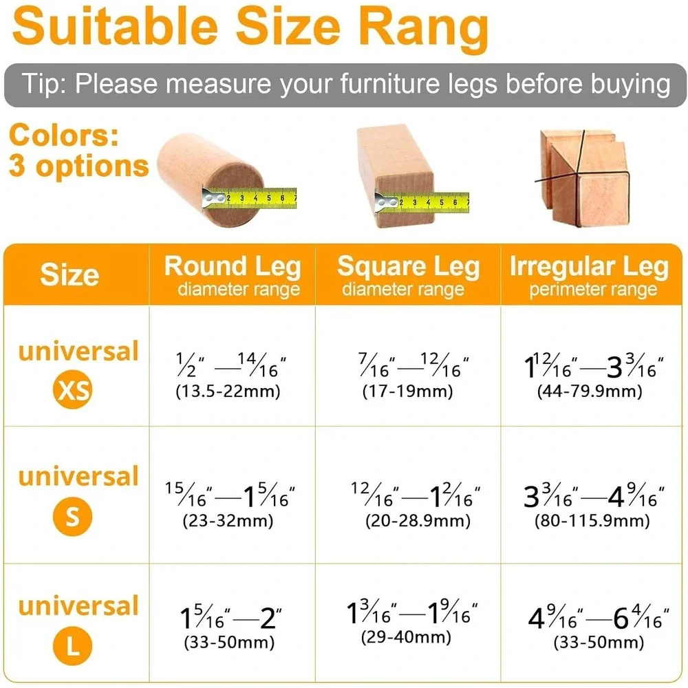 Silicone‎ Chair Leg Floor Protectors with Felt Pads Clear Furniture Caps 32 Pack